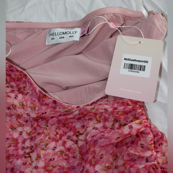 NWT Hello Molly Strapless Pink Floral Dress - Picture 3 of 4